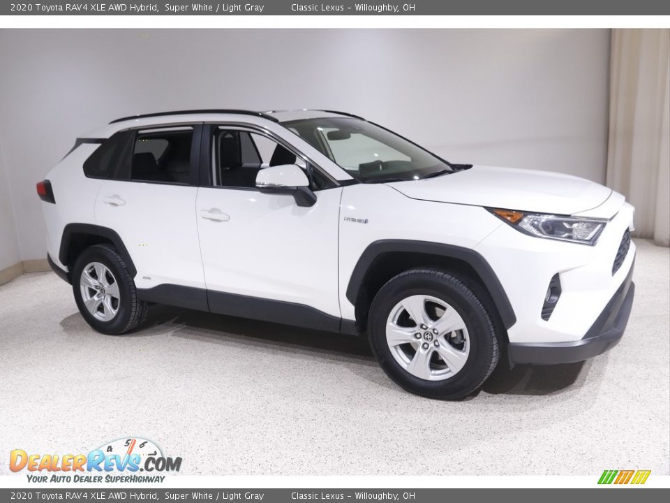 2020 Toyota RAV4 XLE AWD Hybrid Super White / Light Gray Photo #1