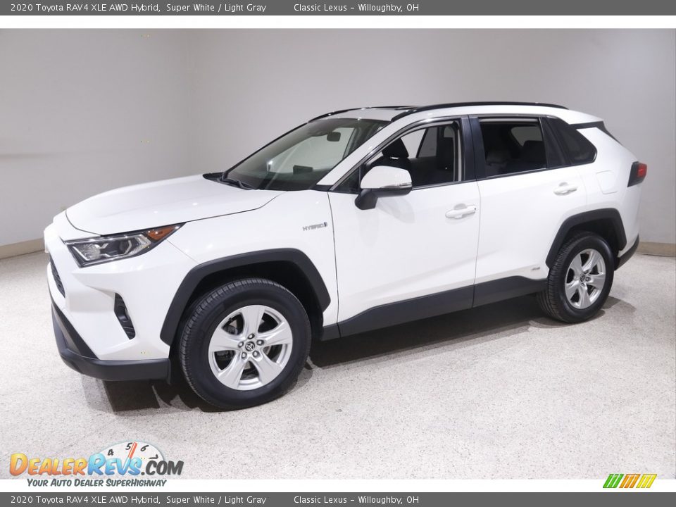 2020 Toyota RAV4 XLE AWD Hybrid Super White / Light Gray Photo #3