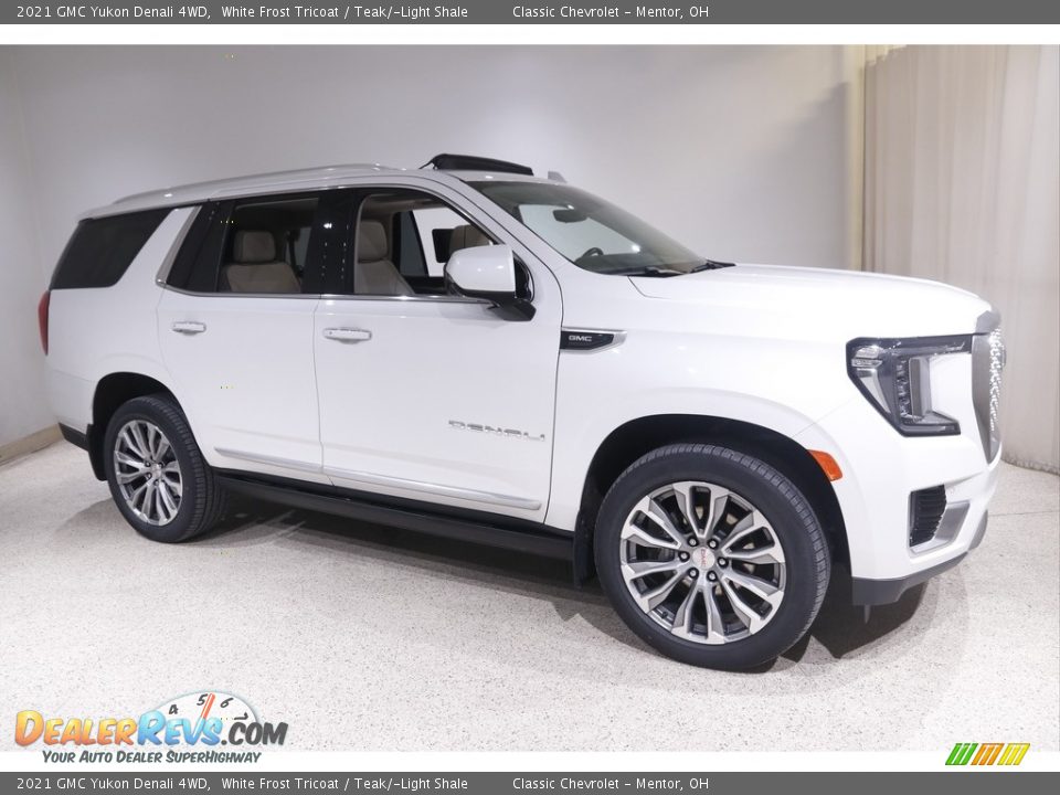 White Frost Tricoat 2021 GMC Yukon Denali 4WD Photo #1