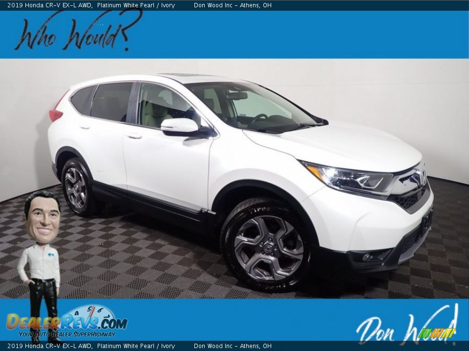 2019 Honda CR-V EX-L AWD Platinum White Pearl / Ivory Photo #1