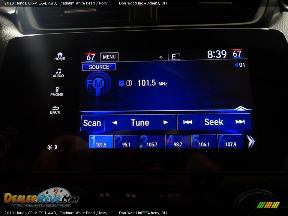 2019 Honda CR-V EX-L AWD Platinum White Pearl / Ivory Photo #24