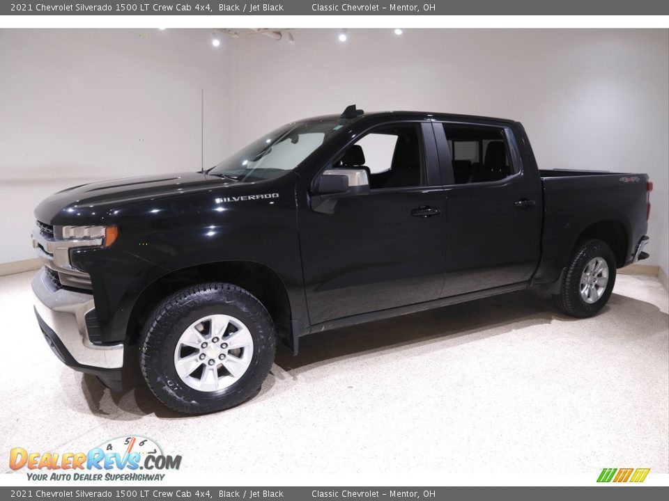 2021 Chevrolet Silverado 1500 LT Crew Cab 4x4 Black / Jet Black Photo #3