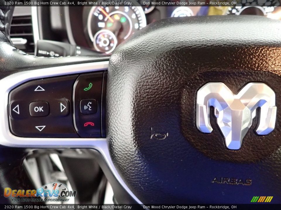 2020 Ram 1500 Big Horn Crew Cab 4x4 Bright White / Black/Diesel Gray Photo #15