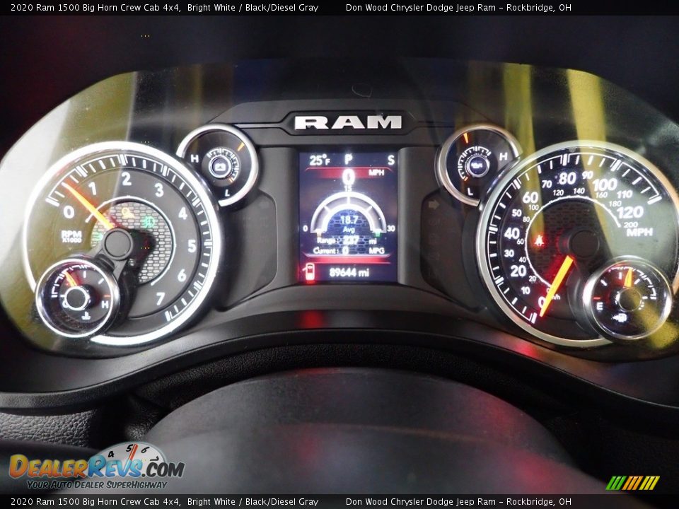 2020 Ram 1500 Big Horn Crew Cab 4x4 Bright White / Black/Diesel Gray Photo #17