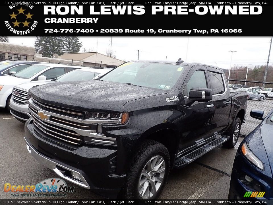 2019 Chevrolet Silverado 1500 High Country Crew Cab 4WD Black / Jet Black Photo #1