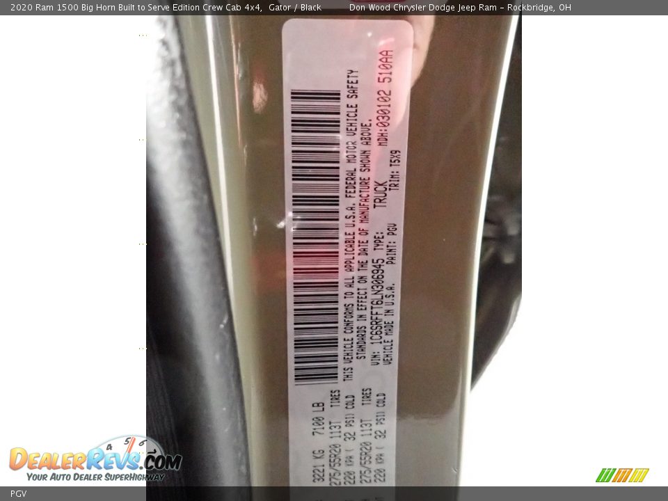 Ram Color Code PGV Gator