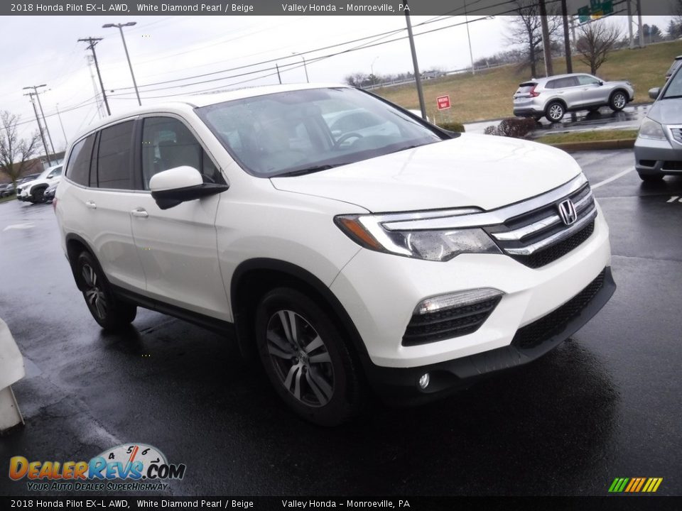 2018 Honda Pilot EX-L AWD White Diamond Pearl / Beige Photo #5