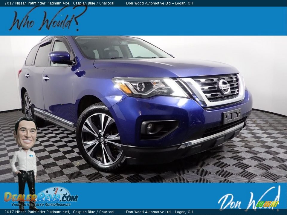 2017 Nissan Pathfinder Platinum 4x4 Caspian Blue / Charcoal Photo #1