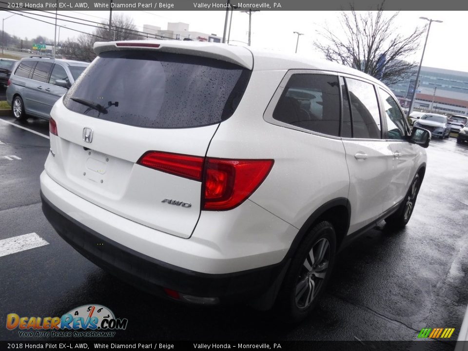 2018 Honda Pilot EX-L AWD White Diamond Pearl / Beige Photo #6