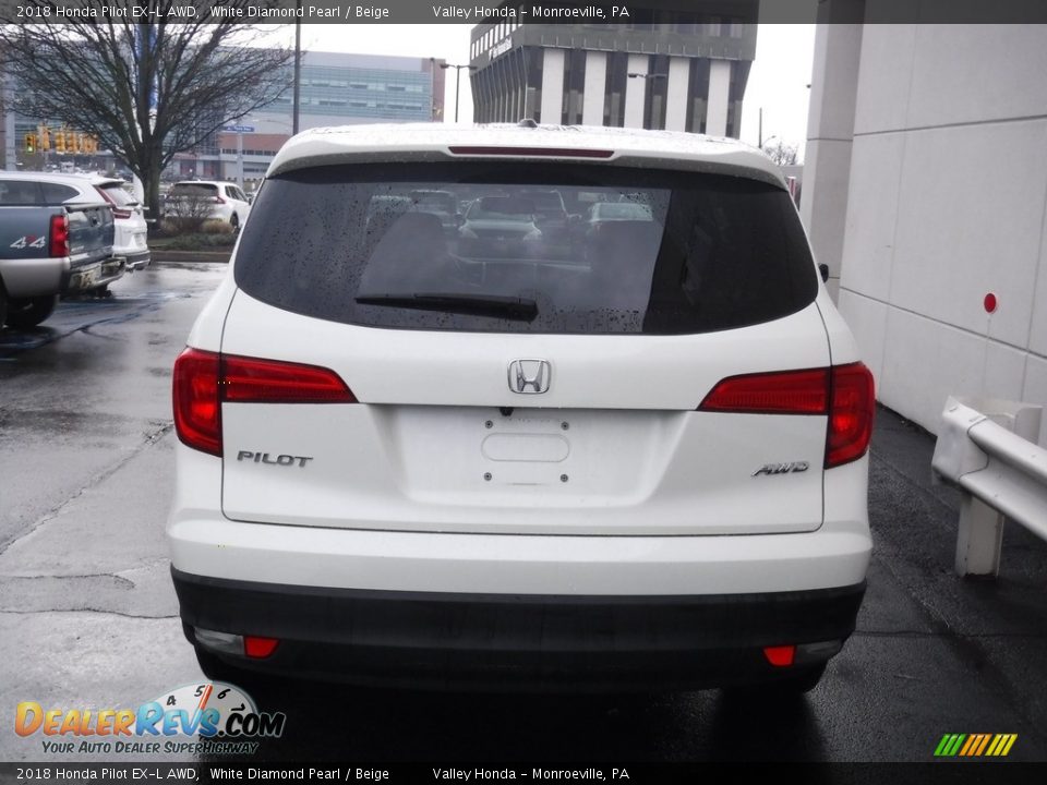 2018 Honda Pilot EX-L AWD White Diamond Pearl / Beige Photo #7