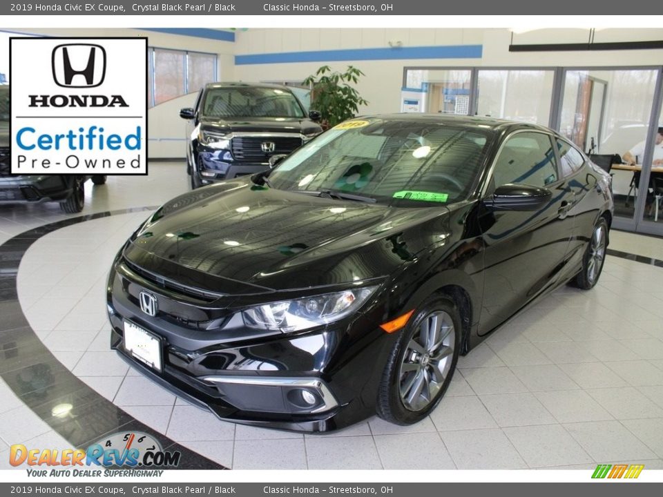 2019 Honda Civic EX Coupe Crystal Black Pearl / Black Photo #1