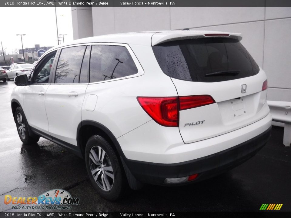 2018 Honda Pilot EX-L AWD White Diamond Pearl / Beige Photo #9