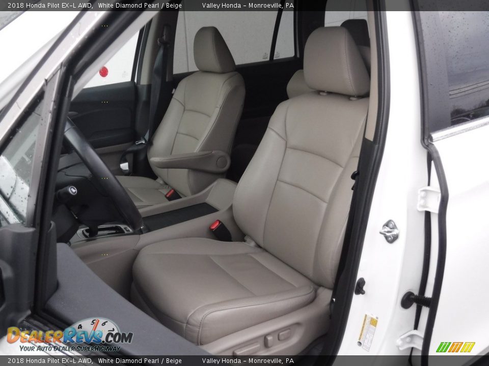 2018 Honda Pilot EX-L AWD White Diamond Pearl / Beige Photo #12