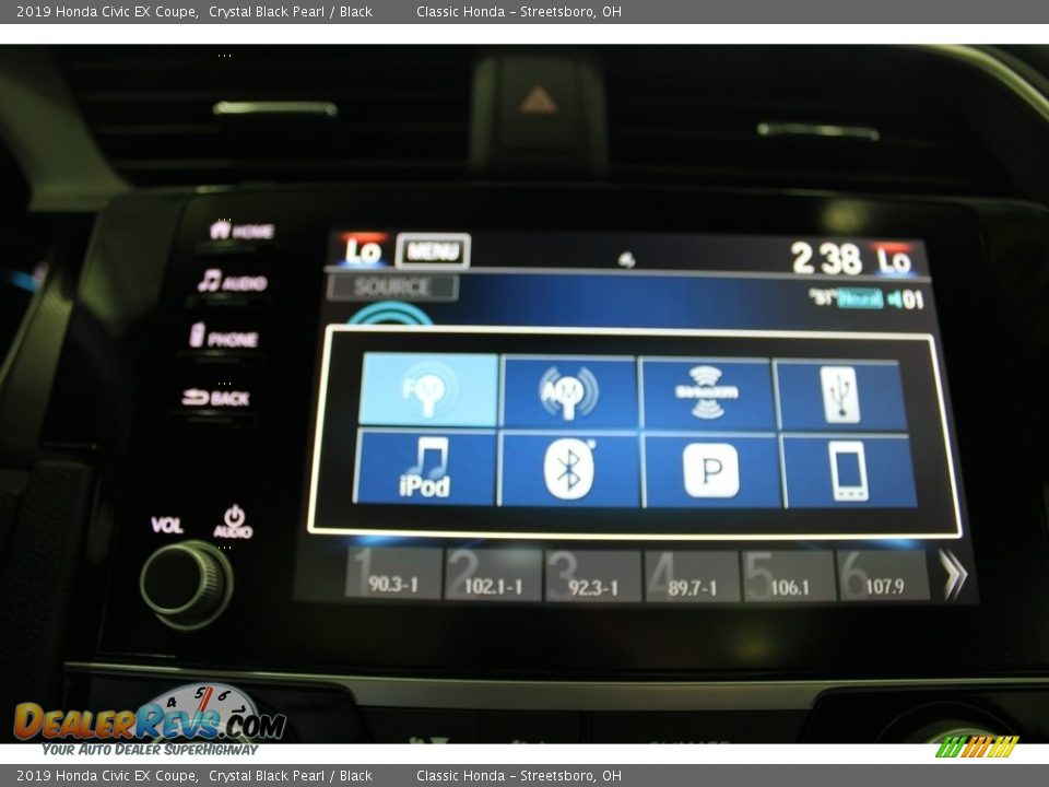 2019 Honda Civic EX Coupe Crystal Black Pearl / Black Photo #33