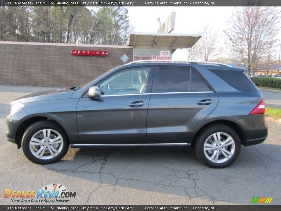 2015 Mercedes-Benz ML 350 4Matic Steel Grey Metallic / Grey/Dark Grey Photo #7