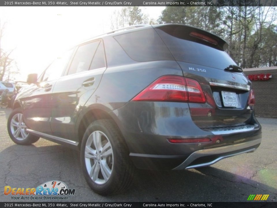 2015 Mercedes-Benz ML 350 4Matic Steel Grey Metallic / Grey/Dark Grey Photo #8