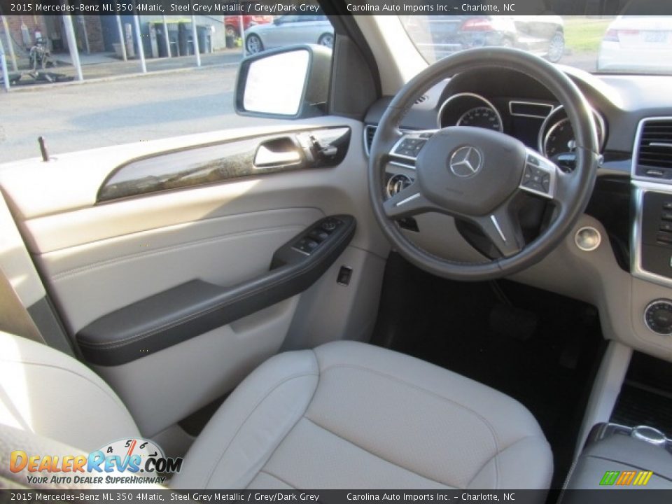 2015 Mercedes-Benz ML 350 4Matic Steel Grey Metallic / Grey/Dark Grey Photo #12