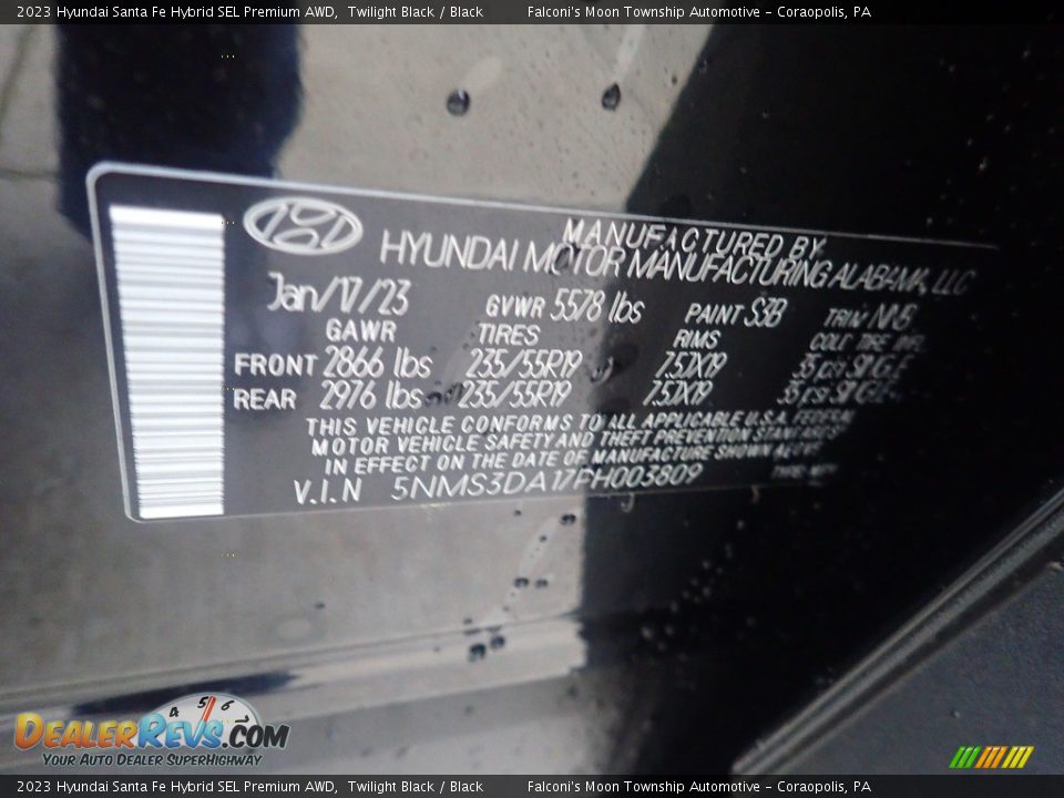 2023 Hyundai Santa Fe Hybrid SEL Premium AWD Twilight Black / Black Photo #18