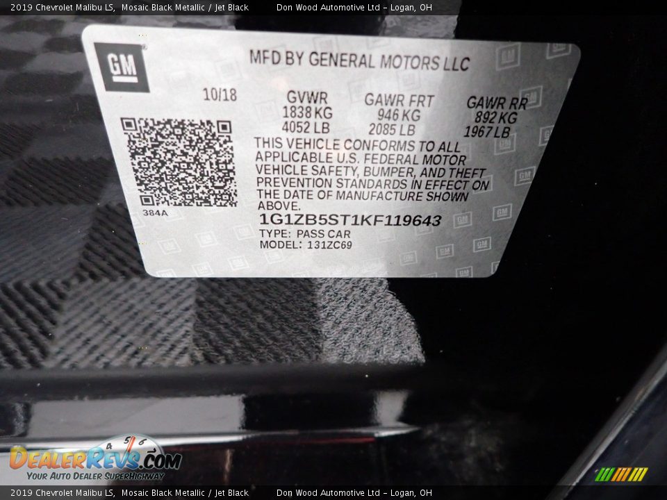 2019 Chevrolet Malibu LS Mosaic Black Metallic / Jet Black Photo #31