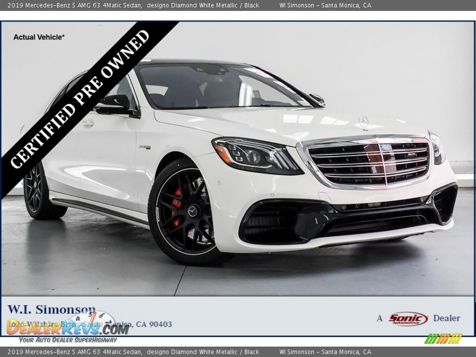 2019 Mercedes-Benz S AMG 63 4Matic Sedan designo Diamond White Metallic / Black Photo #1