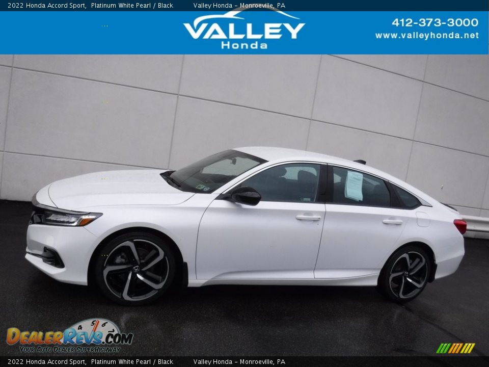 2022 Honda Accord Sport Platinum White Pearl / Black Photo #2