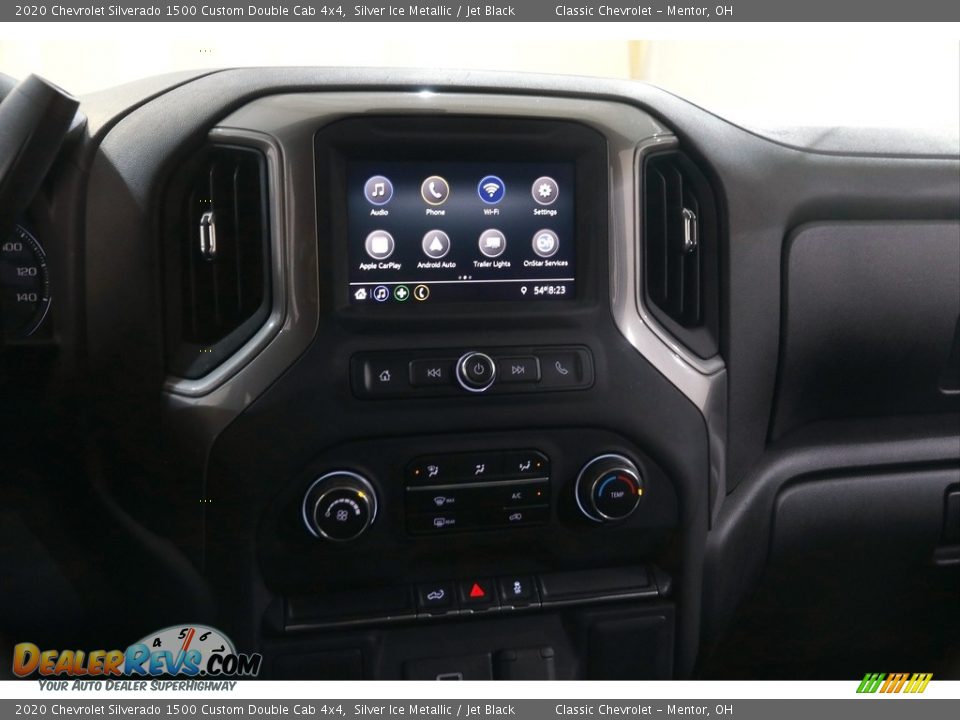 2020 Chevrolet Silverado 1500 Custom Double Cab 4x4 Silver Ice Metallic / Jet Black Photo #10
