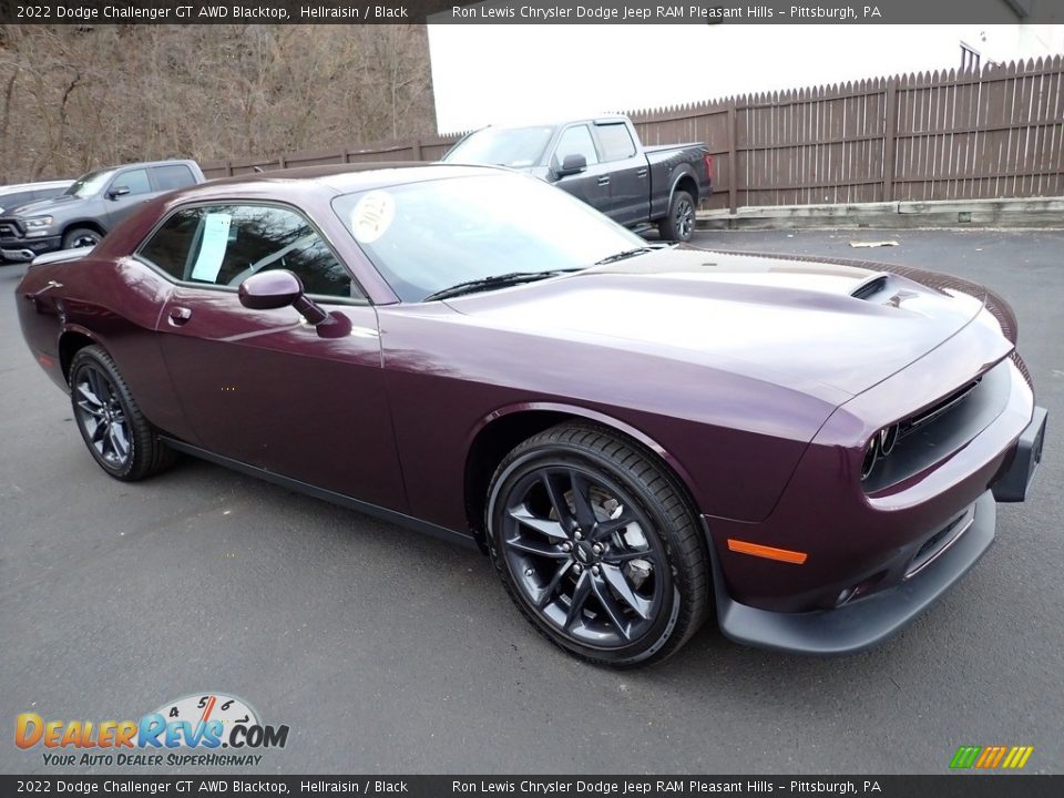 Front 3/4 View of 2022 Dodge Challenger GT AWD Blacktop Photo #8
