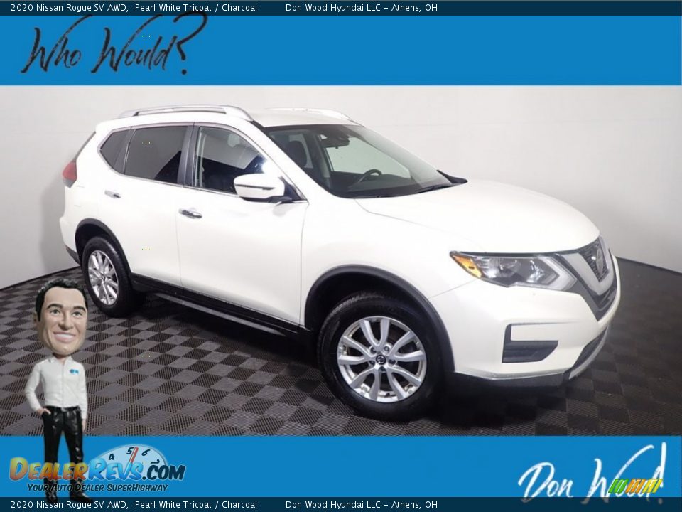 2020 Nissan Rogue SV AWD Pearl White Tricoat / Charcoal Photo #1