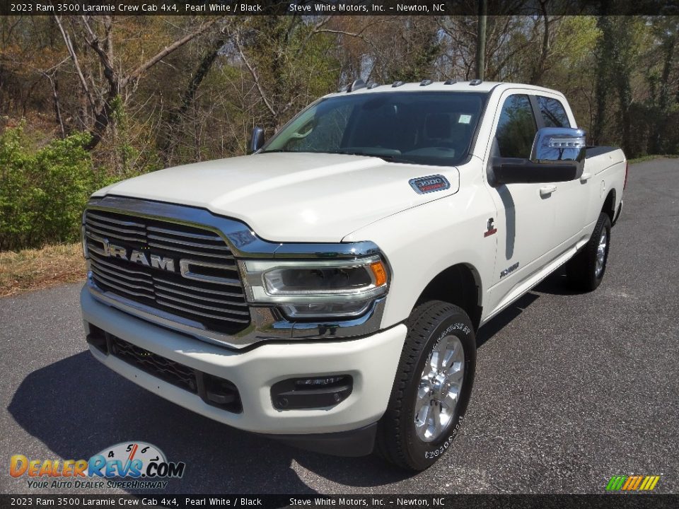 2023 Ram 3500 Laramie Crew Cab 4x4 Pearl White / Black Photo #2