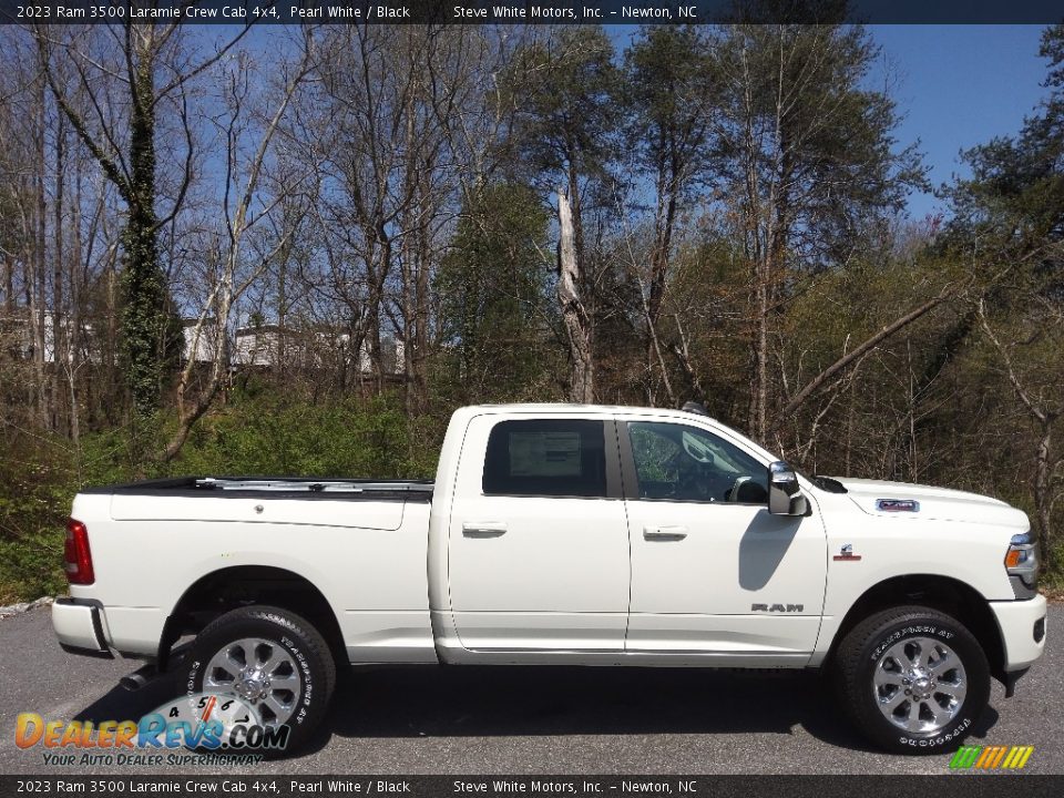 Pearl White 2023 Ram 3500 Laramie Crew Cab 4x4 Photo #5