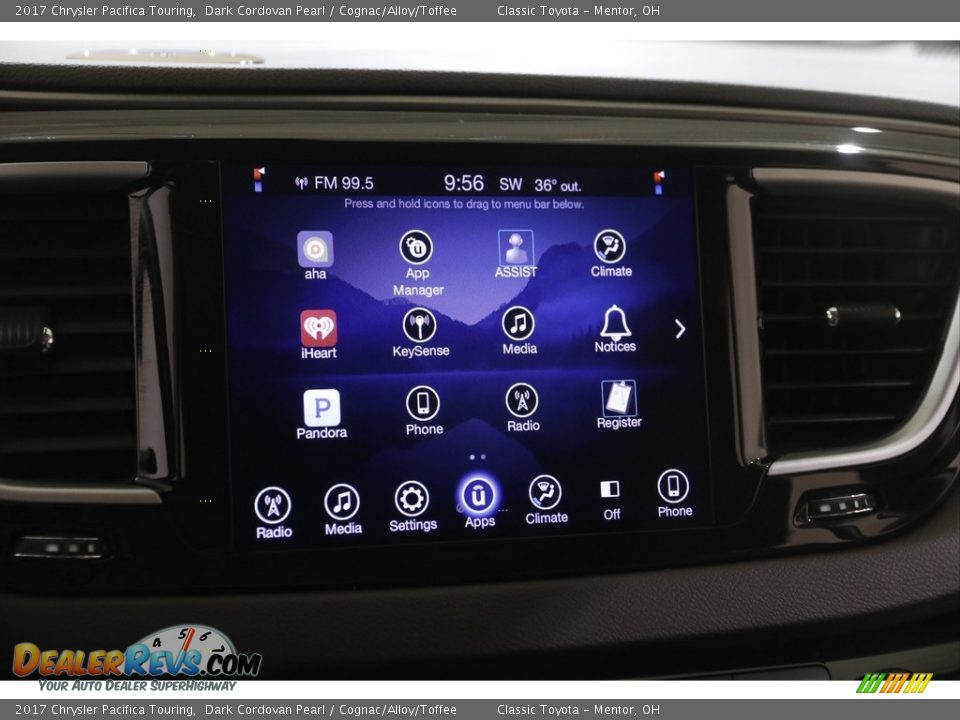 2017 Chrysler Pacifica Touring Dark Cordovan Pearl / Cognac/Alloy/Toffee Photo #11