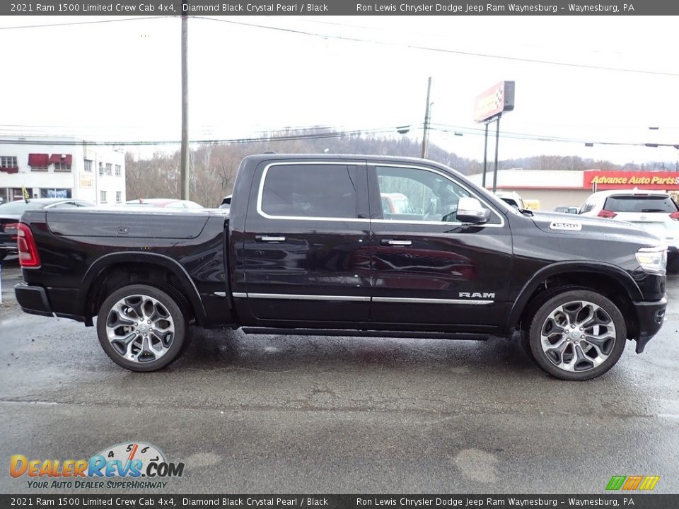 2021 Ram 1500 Limited Crew Cab 4x4 Diamond Black Crystal Pearl / Black Photo #7