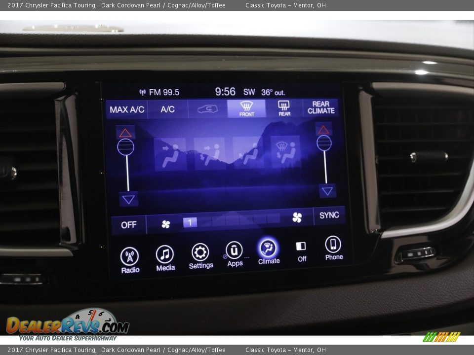 2017 Chrysler Pacifica Touring Dark Cordovan Pearl / Cognac/Alloy/Toffee Photo #13