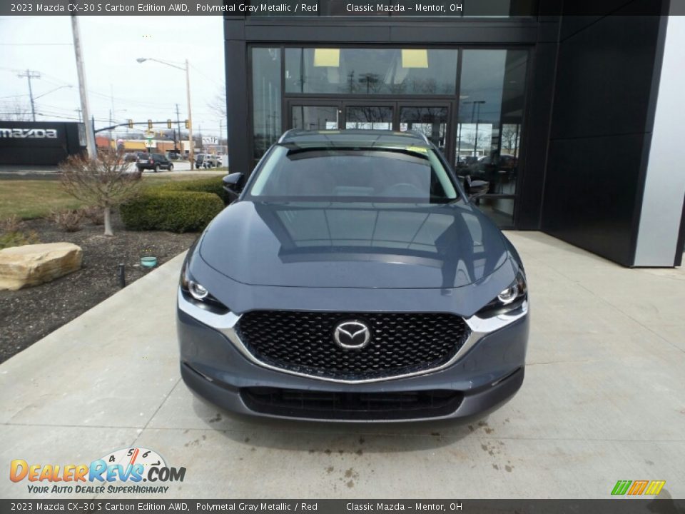 2023 Mazda CX-30 S Carbon Edition AWD Polymetal Gray Metallic / Red Photo #2