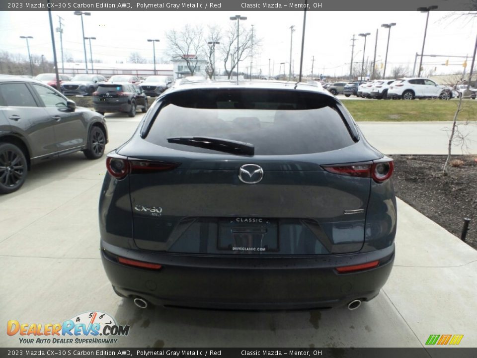 2023 Mazda CX-30 S Carbon Edition AWD Polymetal Gray Metallic / Red Photo #5