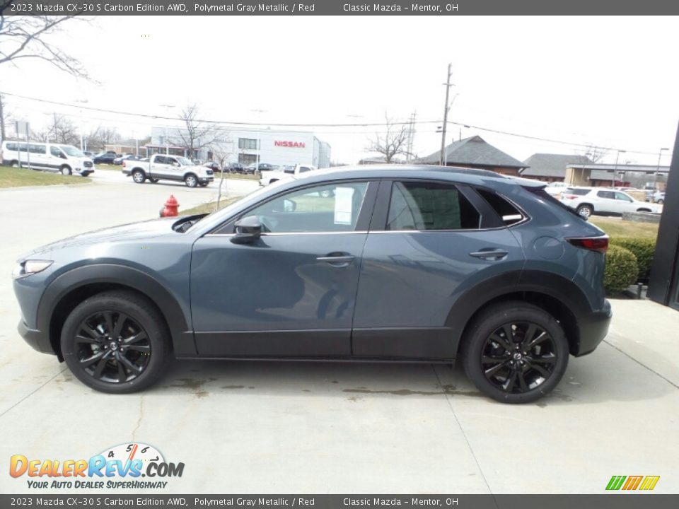 2023 Mazda CX-30 S Carbon Edition AWD Polymetal Gray Metallic / Red Photo #6