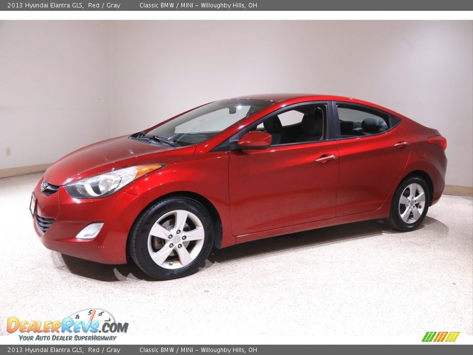 2013 Hyundai Elantra GLS Red / Gray Photo #3