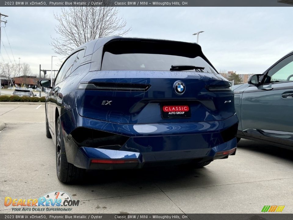2023 BMW iX xDrive50 Phytonic Blue Metallic / Oyster Photo #3