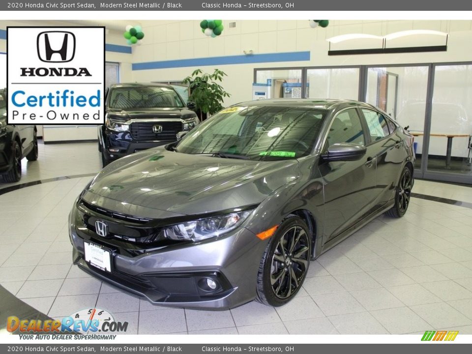 2020 Honda Civic Sport Sedan Modern Steel Metallic / Black Photo #1