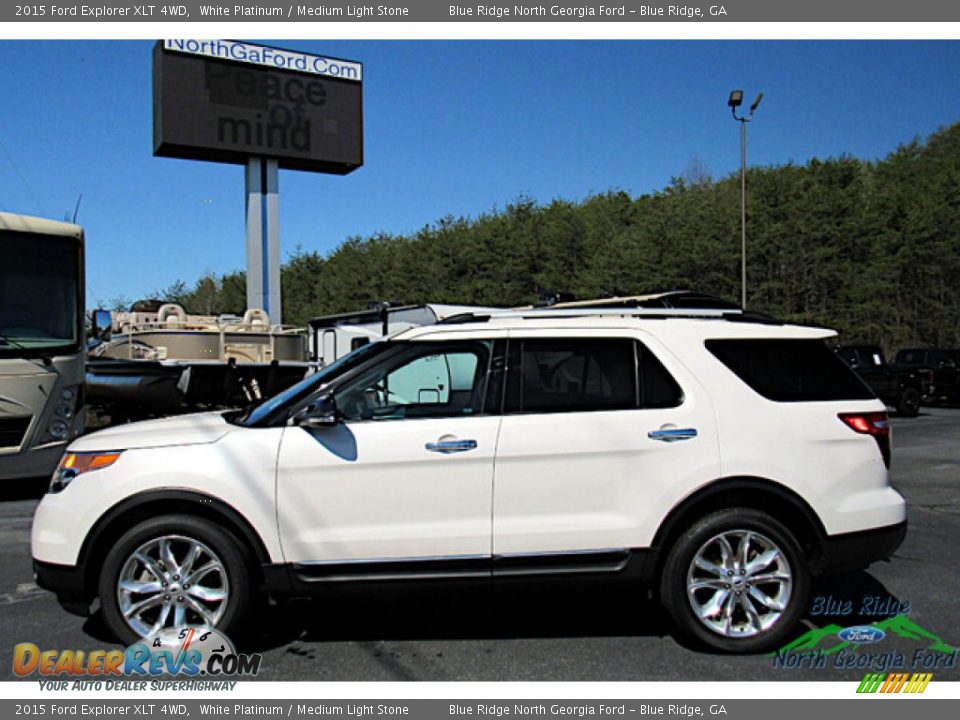 2015 Ford Explorer XLT 4WD White Platinum / Medium Light Stone Photo #2