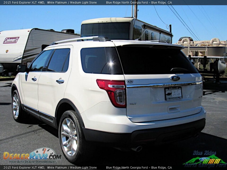 2015 Ford Explorer XLT 4WD White Platinum / Medium Light Stone Photo #3