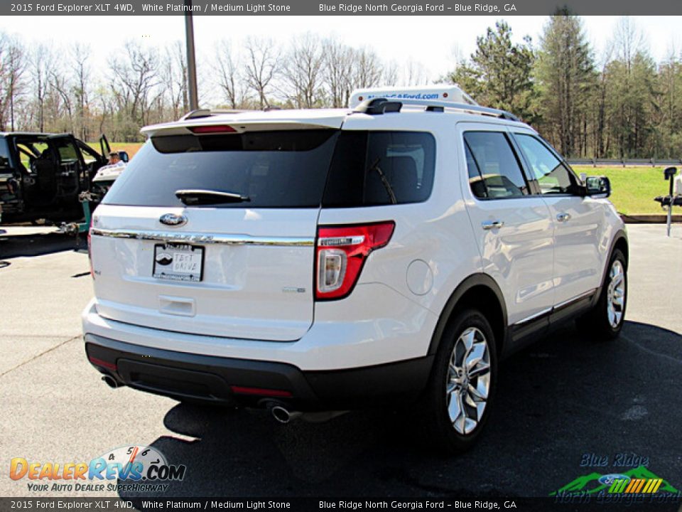 2015 Ford Explorer XLT 4WD White Platinum / Medium Light Stone Photo #5