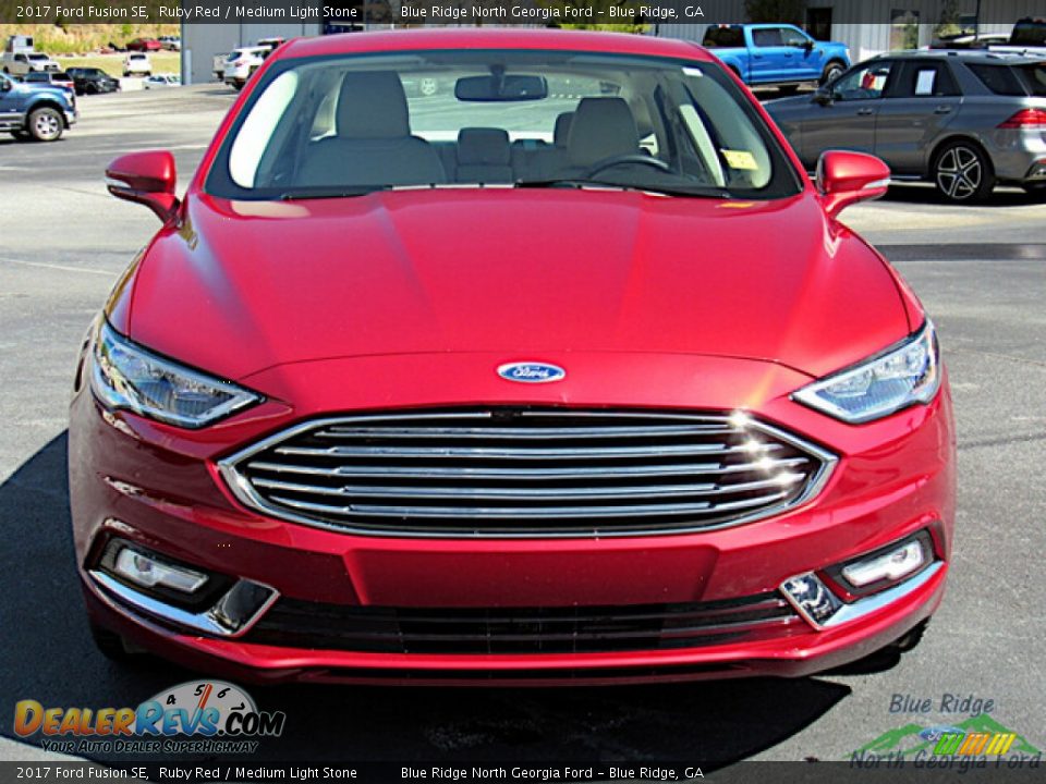 2017 Ford Fusion SE Ruby Red / Medium Light Stone Photo #8