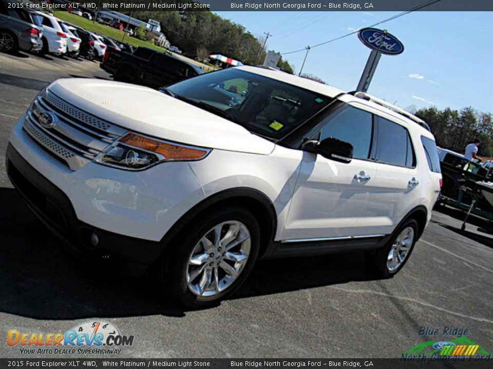 2015 Ford Explorer XLT 4WD White Platinum / Medium Light Stone Photo #28