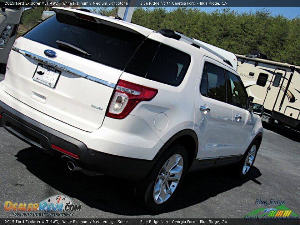 2015 Ford Explorer XLT 4WD White Platinum / Medium Light Stone Photo #30