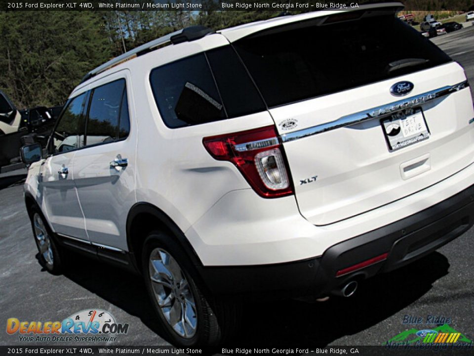 2015 Ford Explorer XLT 4WD White Platinum / Medium Light Stone Photo #31