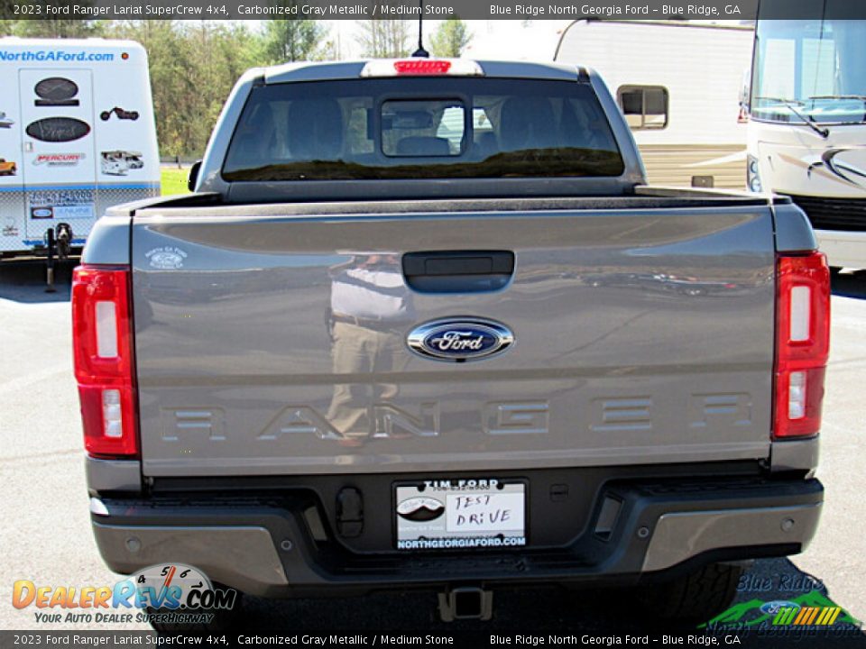 2023 Ford Ranger Lariat SuperCrew 4x4 Carbonized Gray Metallic / Medium Stone Photo #4