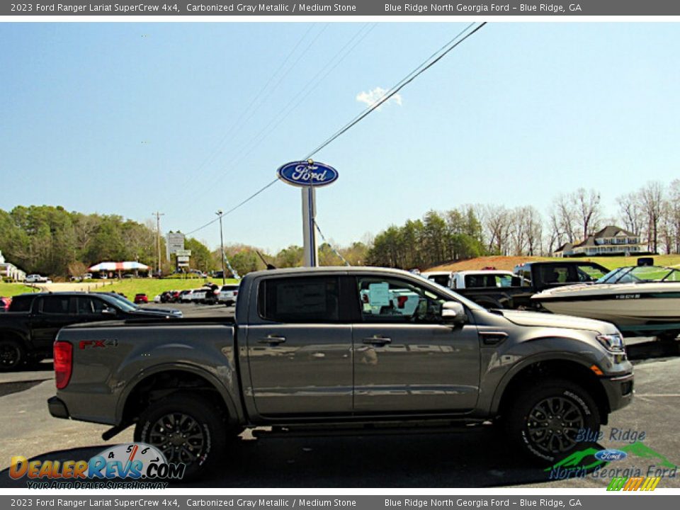 2023 Ford Ranger Lariat SuperCrew 4x4 Carbonized Gray Metallic / Medium Stone Photo #6