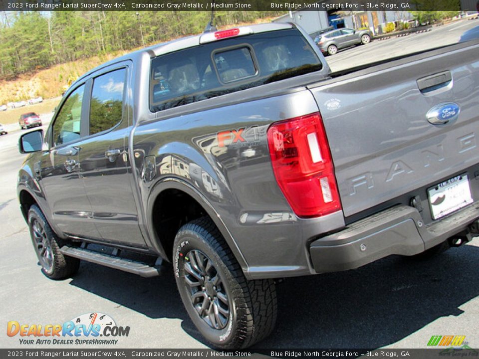 2023 Ford Ranger Lariat SuperCrew 4x4 Carbonized Gray Metallic / Medium Stone Photo #28