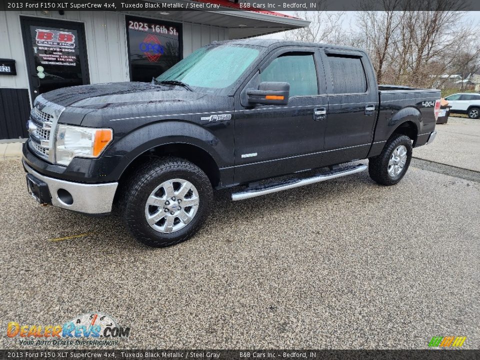 2013 Ford F150 XLT SuperCrew 4x4 Tuxedo Black Metallic / Steel Gray Photo #1